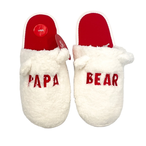 FAMILY PAJAMAS Men's Papa Bear Faux-Fur Matching Family Slippers - SIZE 12-13 - Picture 2 of 2